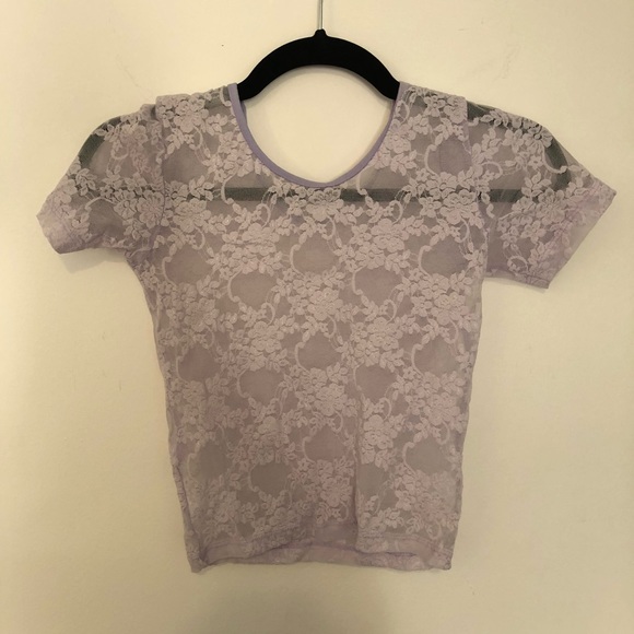 American Apparel Violet Lace Crop Top - Picture 1 of 2